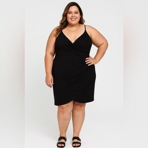 NWT 41 Hawthorn Black Faux Wrap Modal Spandex Sleeveless Bodycon Women’s XXL